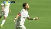 梅开二度！内马尔带球杀入禁区挑射破门！桑托斯2-1瓦斯科达伽马